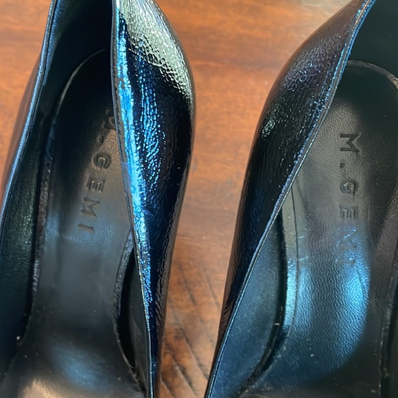 M.GEMI,black patent leather 2.75 inch heels size 36 1/2 made in Italy - Picture 2 of 7